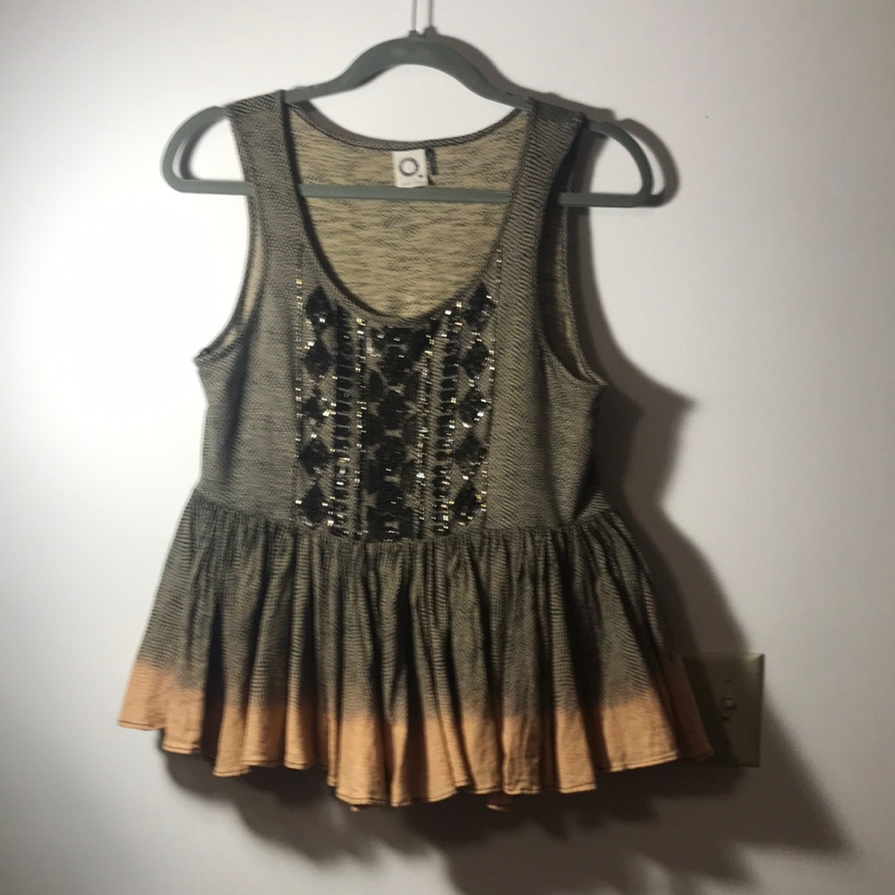 Sleeveless anthropology sequined top